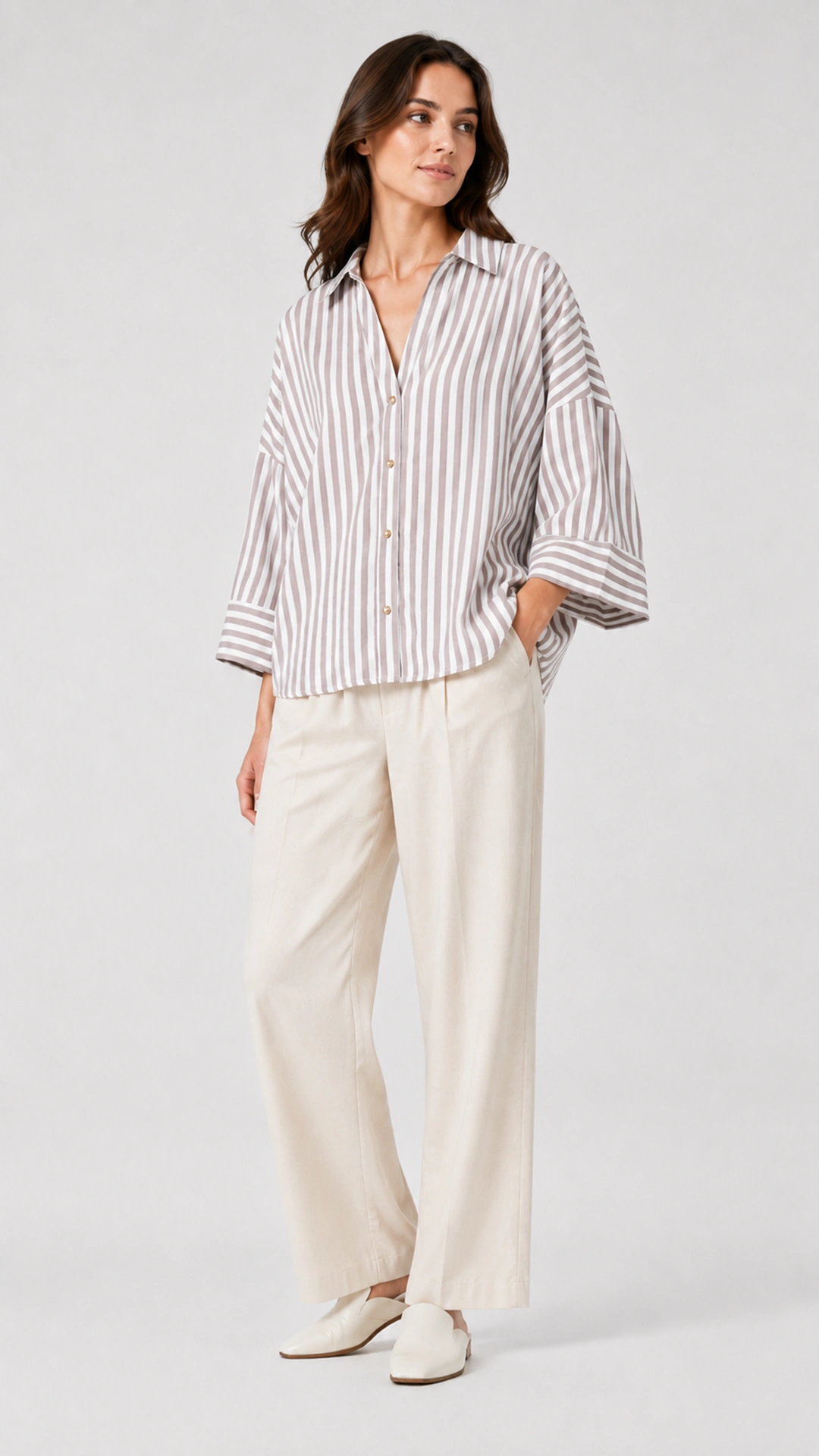 Relaxed Linen Button-Up Blouse
