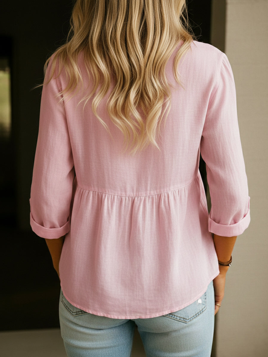 Women's Linen And Cotton Shirt