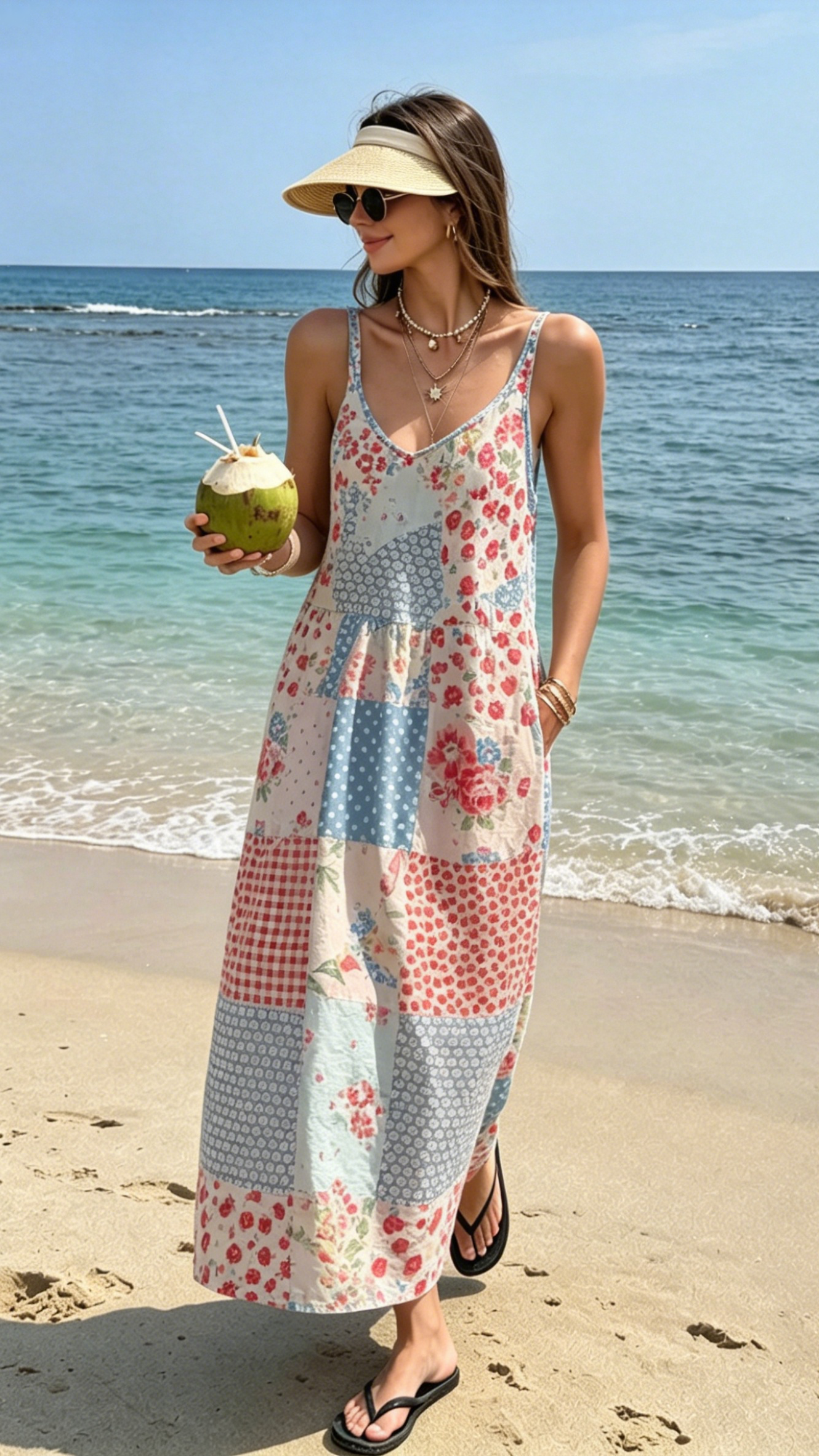 Women's Romantic Color-Block Camisole Dress (Vacation Style)