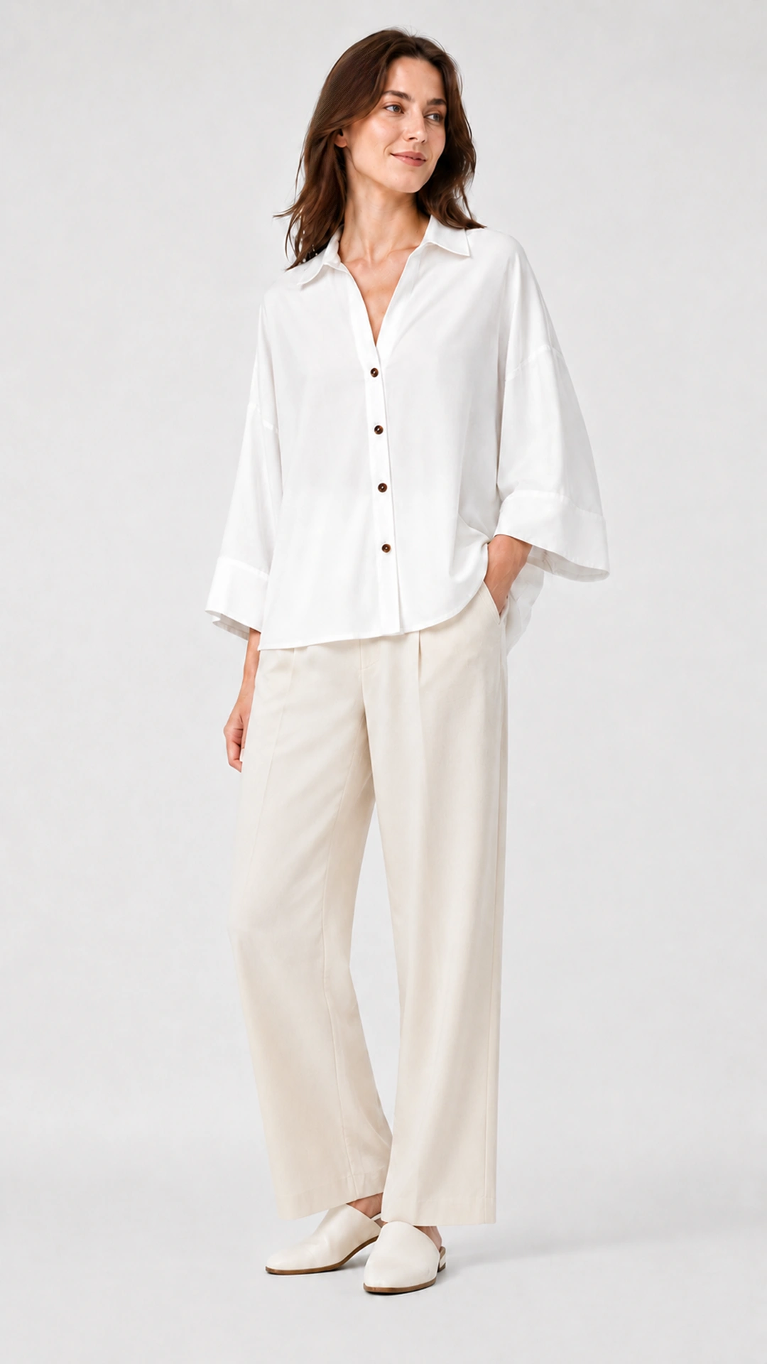 Relaxed Linen Button-Up Blouse