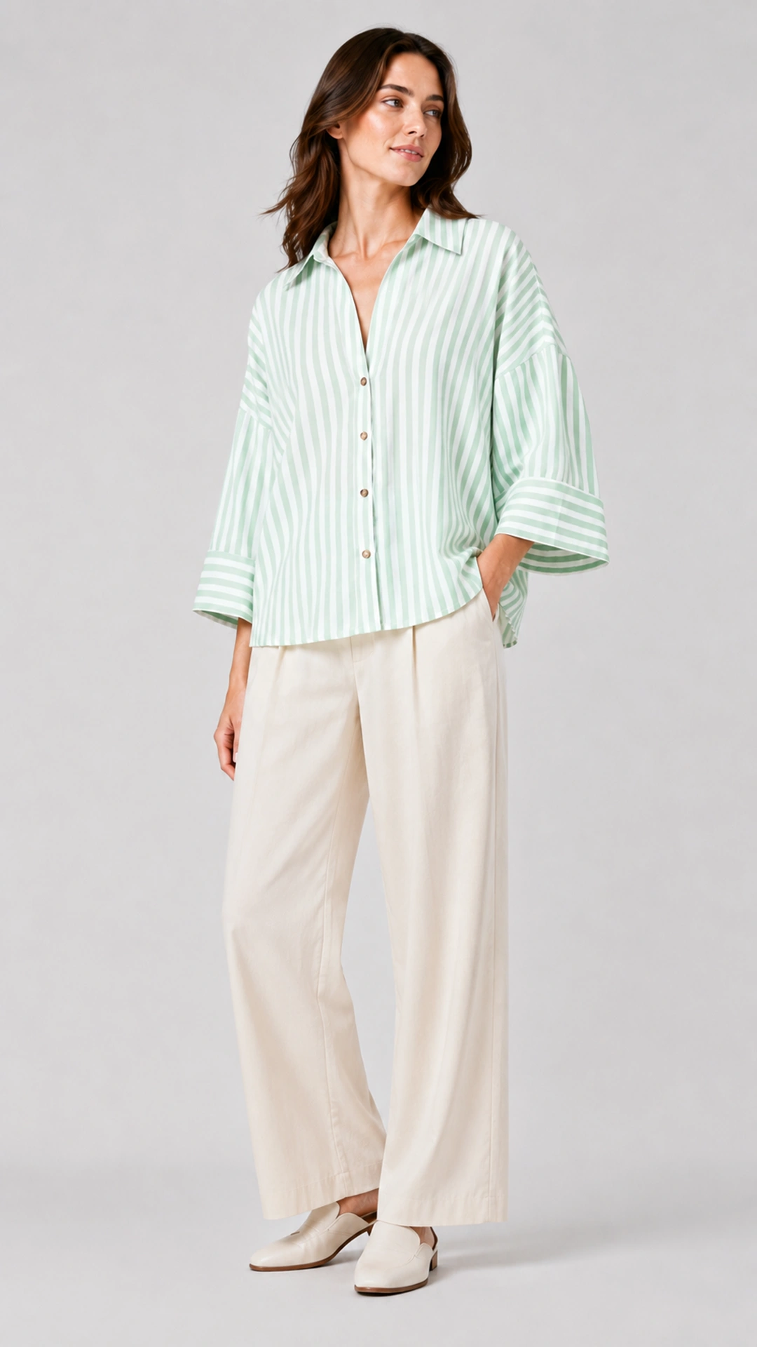 Relaxed Linen Button-Up Blouse