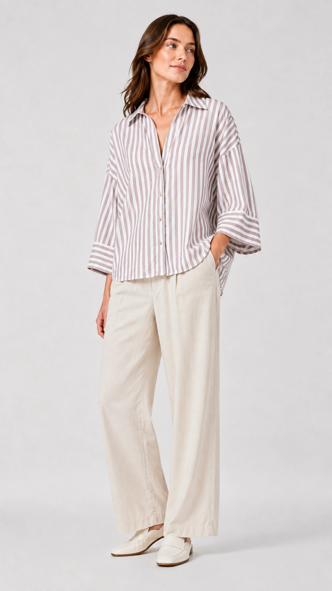 Relaxed Linen Button-Up Blouse