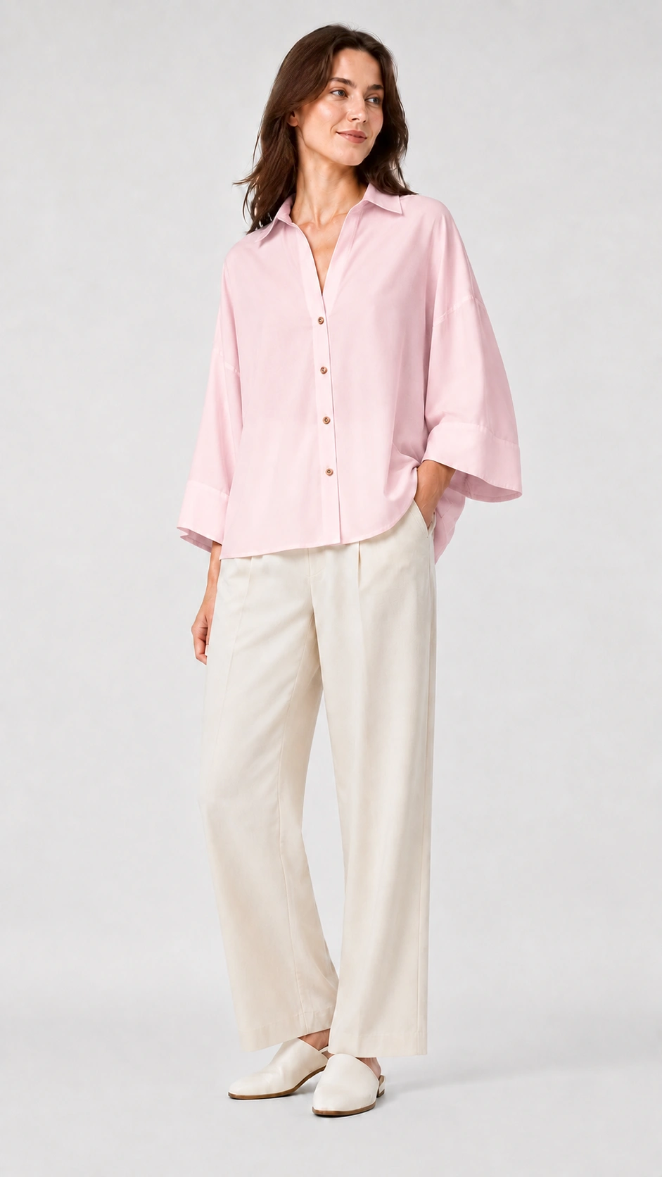 Relaxed Linen Button-Up Blouse