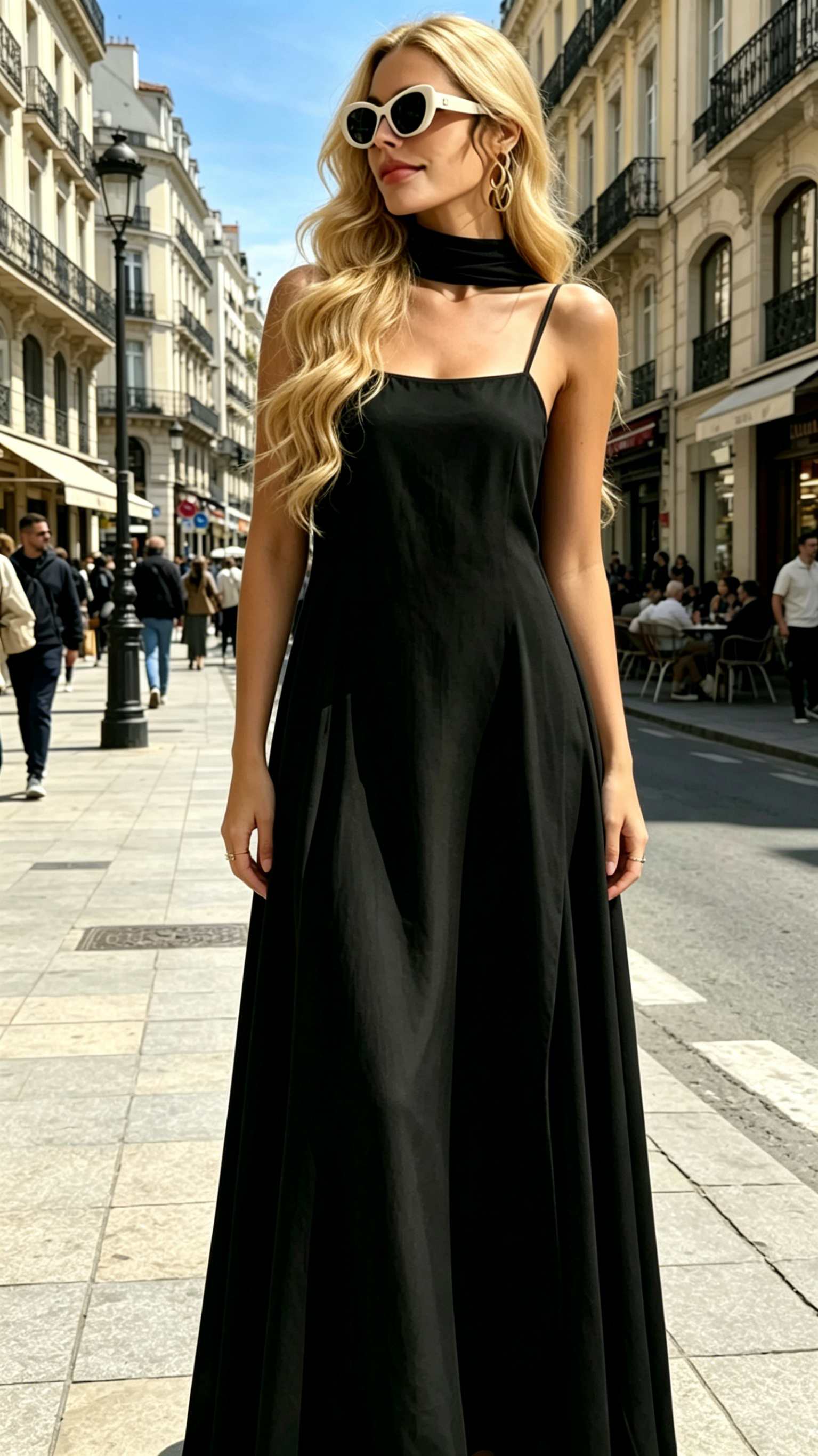 Women's Flowy Beach Camisole Dress (with Halter Neck Ties)