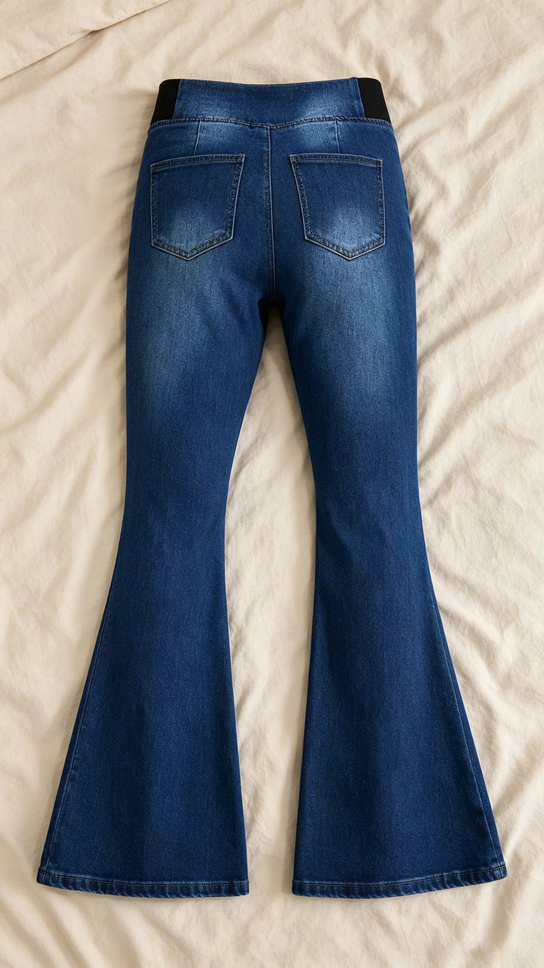 Women's High Waisted Stretch Flare Jeans – Slim Fit Pull On Bell Bottom Denim Pants