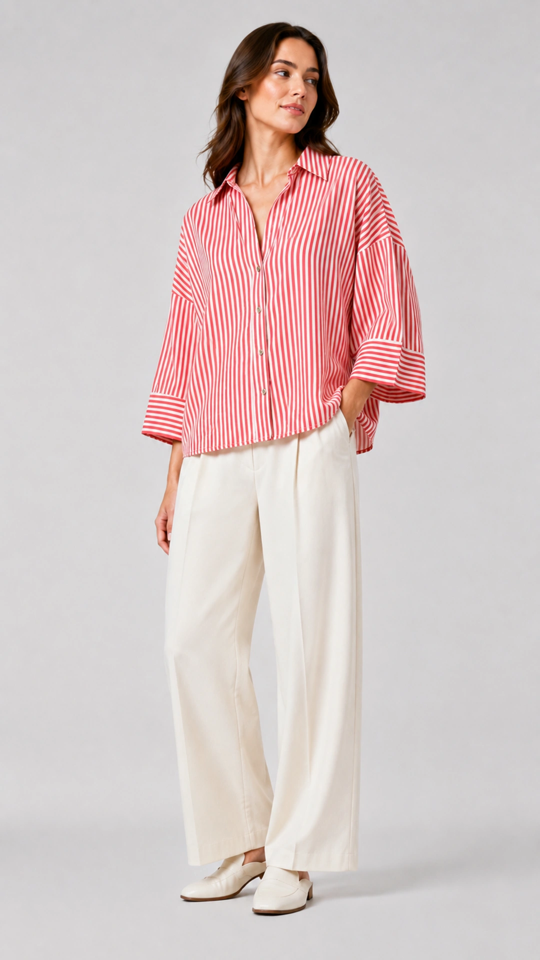 Relaxed Linen Button-Up Blouse