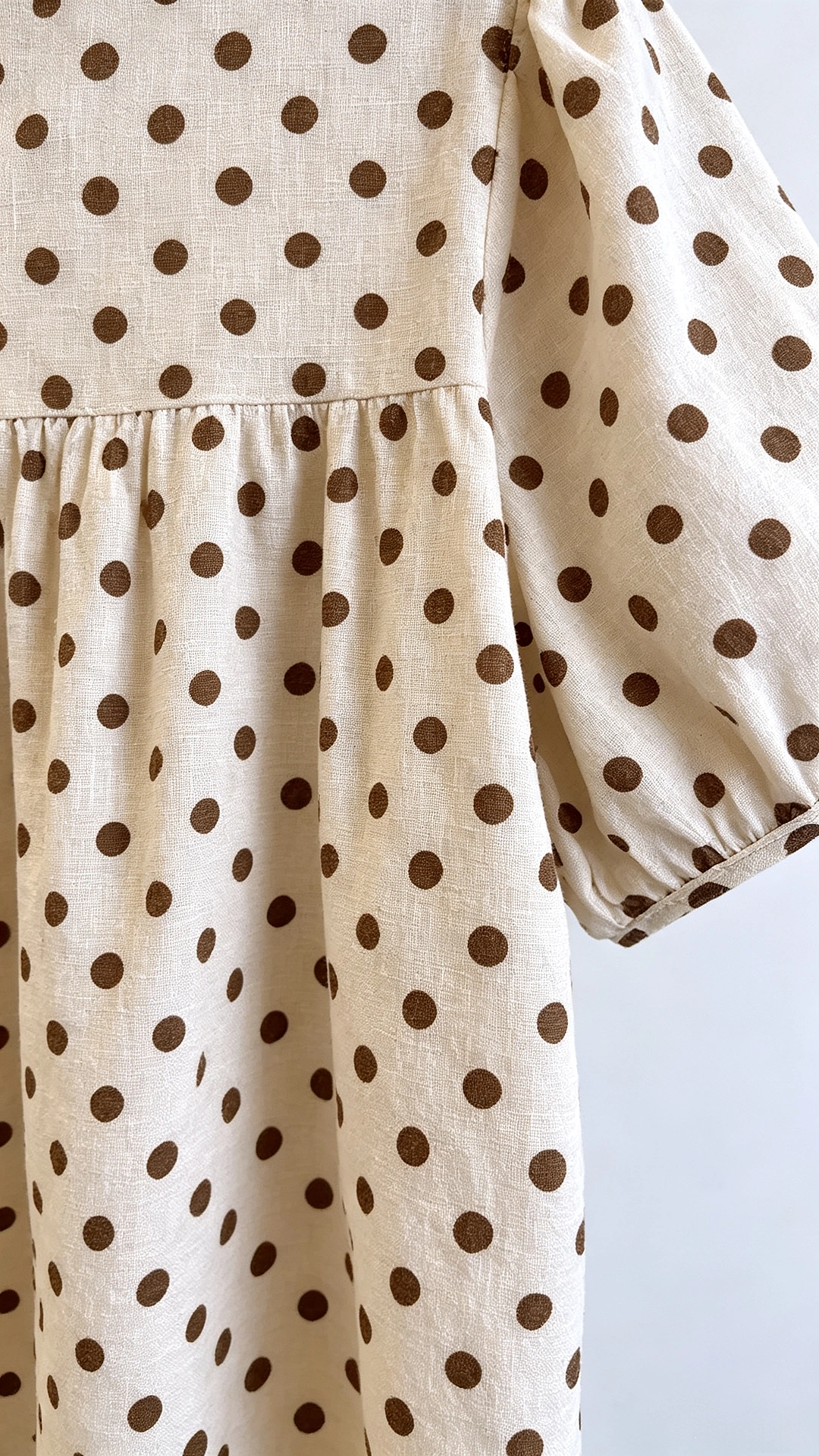 Women’s Apricot Polka Dot Puff Sleeve Blouse – Feminine Smocked Summer Top