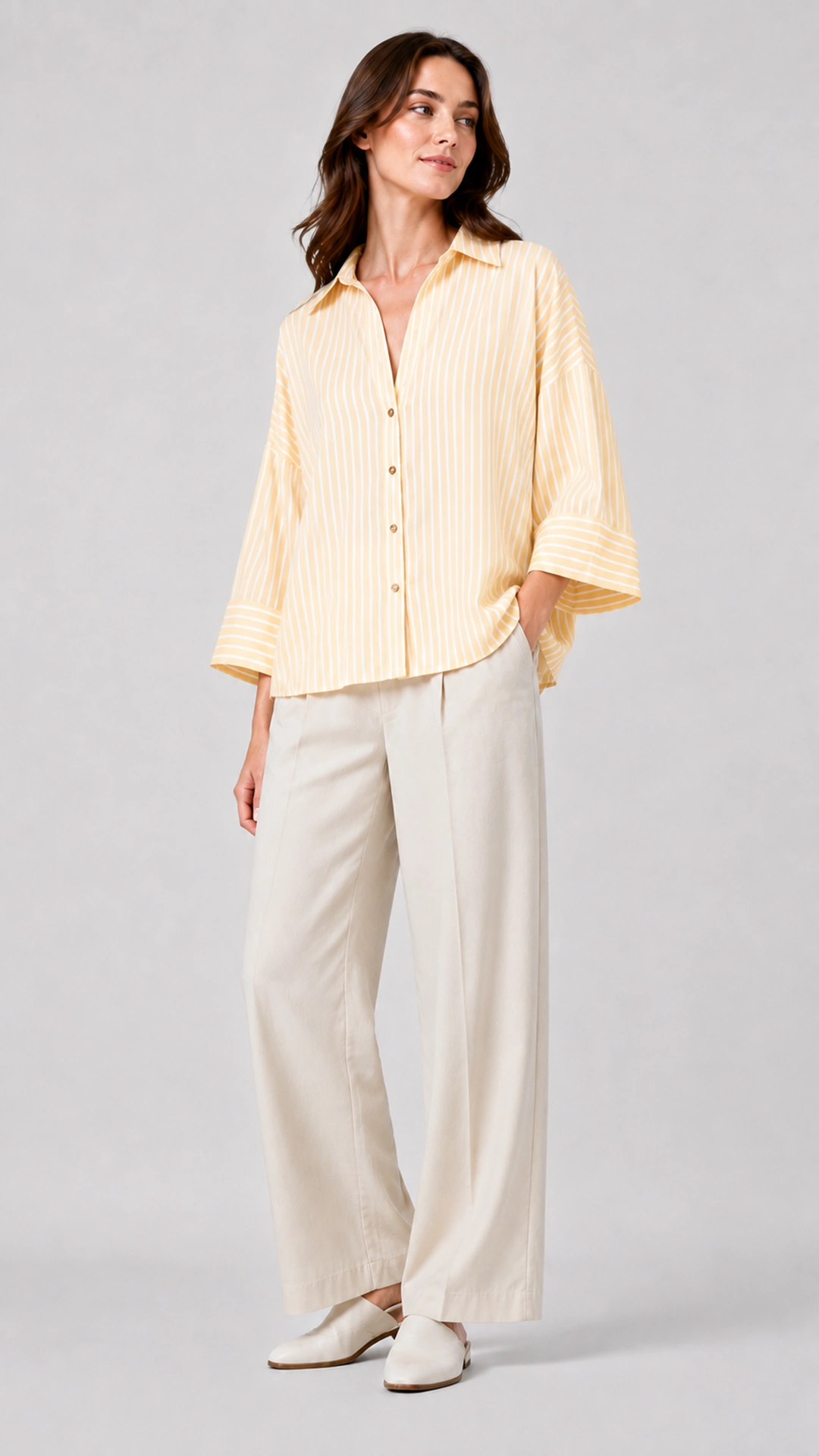 Relaxed Linen Button-Up Blouse