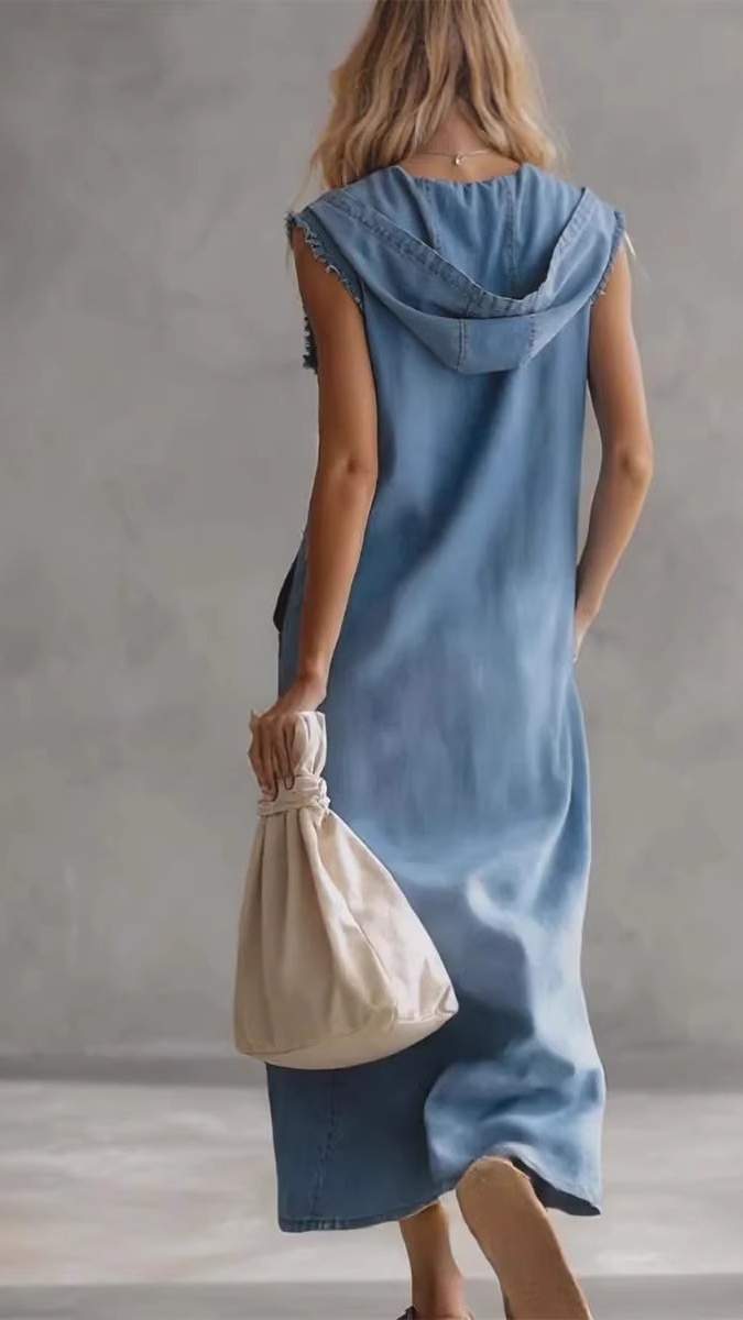 Women's Loose-Fit Casual Long Cardigan Vest Dress